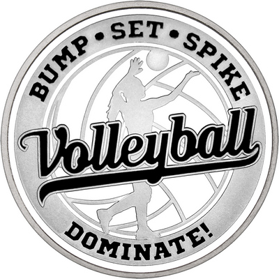 Black "Volleyball" with White Outer Circular Borders